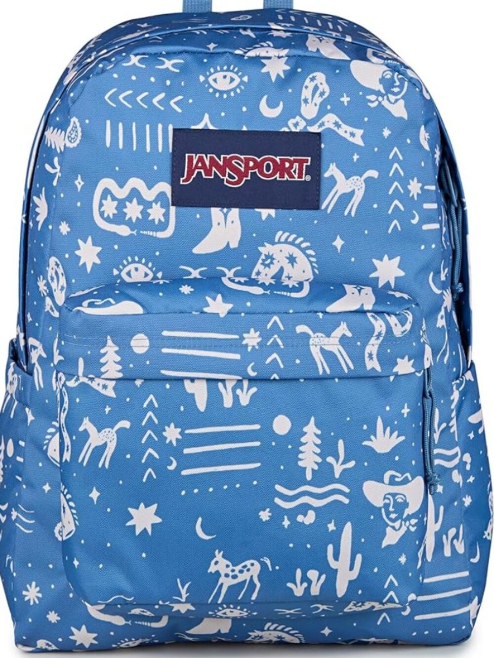 JanSport SuperBreak Plus Backpack, laptop case Yehaw,horse, cowboy,blue